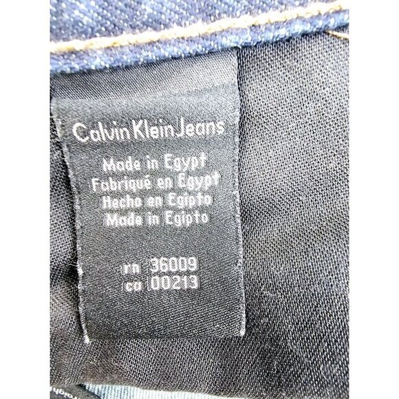 Calvin Klein Size 30X30 Mens Straight Cut Egyptian Cotton Blue Denim Logo Jeans - Picture 6 of 12
